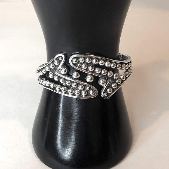 TAXCO Sterling Silver Hinge Bangle Cuff Art Deco Style MINT CONDITION - Picture 11 of 17